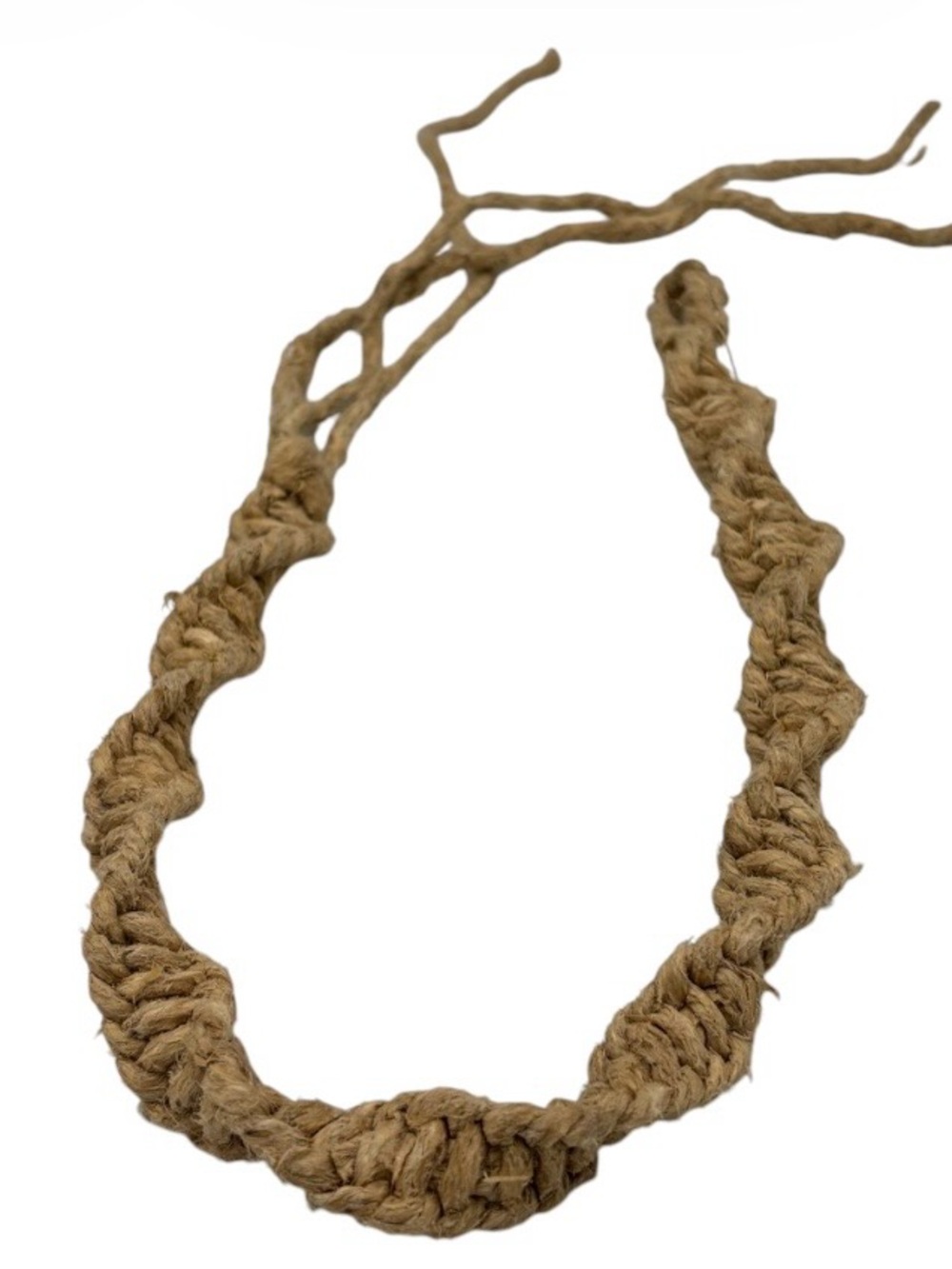 15.5” Handmade Thick Twisted Hemp 6.5” Adjustable Necklace